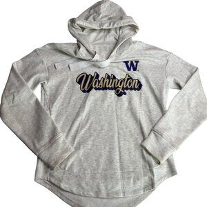 UW University Washington Huskies Sweatshirt Hoodie.  Gray.  Purple.  Hooded Sz S